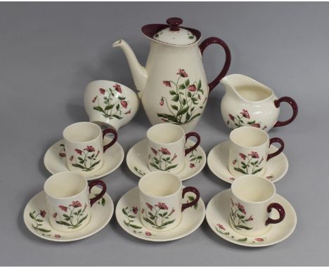 A Wedgwood Coffee Set for Six by Wedgwood, Mayfield Pattern to comprise Coffee Pot, Six Saucers, Six Cans, Milk Jugs and Suga