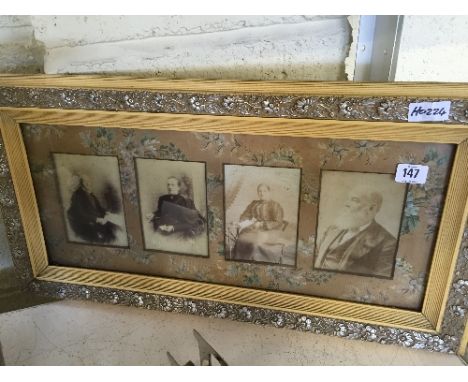 A framed and glazed set of four Victorian Carte de Visite portrait photographs.
