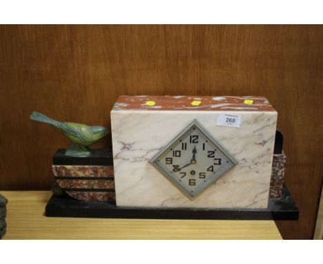 AN ART DECO MARBLE MANTLE CLOCK