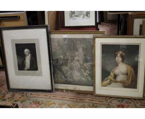 A FRAMED AND GLAZED COLOURED ENGRAVING ENTITLED LE COLIN MAILLARD TOGETHER WITH A VINTAGE FRAMED AND GLAZED PORTRAIT OF A LAD