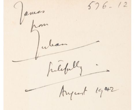 Huxley (Julian) Evolution: the Modern Synthesis, first edition, signed and inscribed by author, half-title, original cloth, s