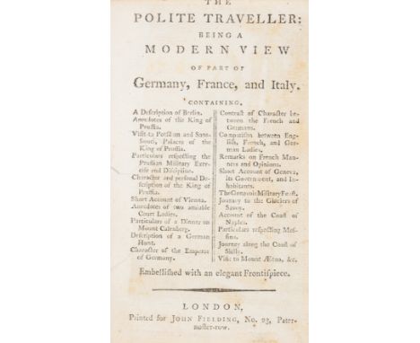 Britain.- The Polite Traveller and British Navigator, 2 vol. in 1 (only, of 8), first edition, engraved frontispieces, upper 