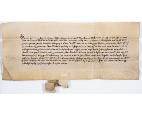 Burton-on-Trent.- Charter, John Blount of Burton grants to his son William Blount a burgage in Aulastofte in the land of the 