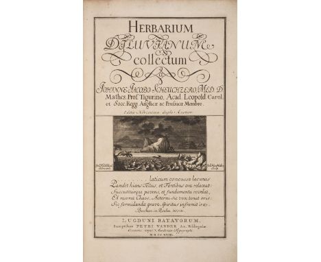 Paleobotany.- Scheuchzer (Johann Jacob) Herbarium Diluvianum, second edition, engraved frontispiece portrait, additional engr