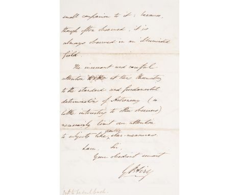 Astronomy.-&nbsp;Airy&nbsp;(Sir&nbsp;George Biddell, astronomer, 1801-92) 10 Autograph Letters, 1 TLs &amp; 2 Autograph Postc