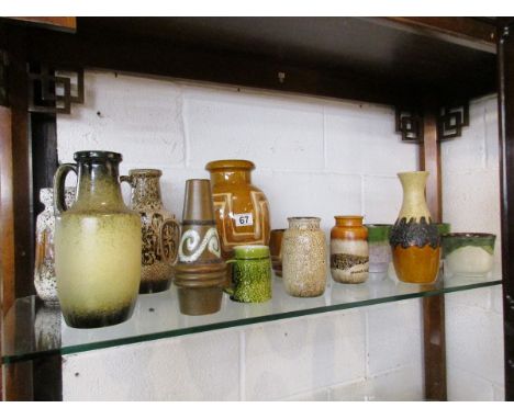 Collection of West German pottery (whole shelf)