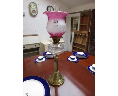 Victorian oil lamp with shade