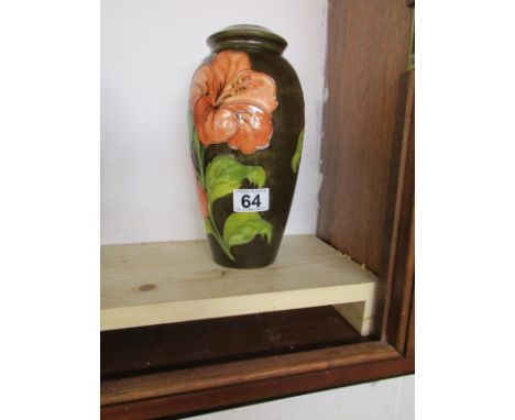 Moorcroft tubelined hibiscus lamp base