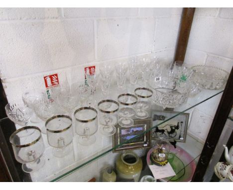 Large collection of cut glass (whole shelf)