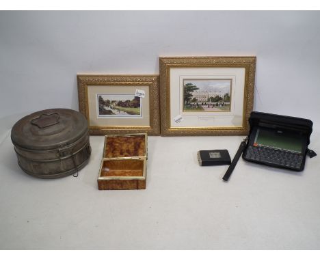 Lot to include two framed prints, Roberts radio, Psion digital organiser and other. [W]