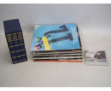Lot to include a quantity of 12" vinyl records, Oxford Library Of English Poetry and Special Edition War Of The World compact