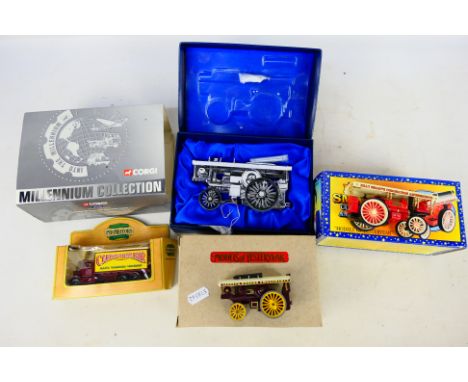 Corgi - Matchbox - A collection of 4 boxed models of steam tractors, to include: Matchbox Yesteryear Billy Smart's Y-19 Fowle