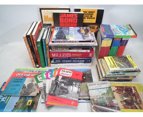 A collection of books covering sport, trains, Harry Potter, card games etc. Includes: "The Most Famous Car in the World" - Th