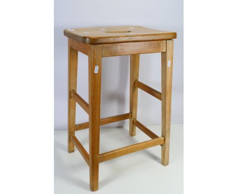 A laboratory type stool, 59 cm (h). [W]