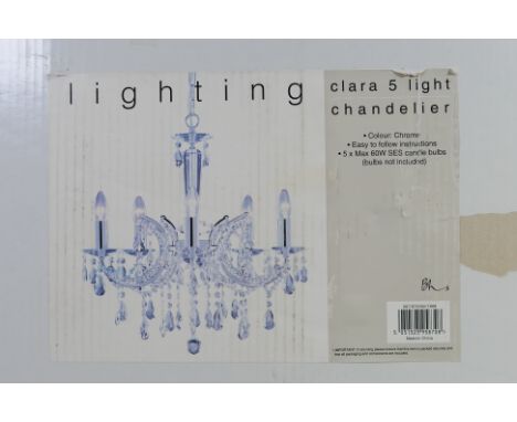 Two boxed Clara 5 Light Chandeliers. [2]. [W]