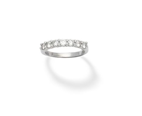 DIAMOND HALF-ETERNITY RINGSet with brilliant-cut diamonds, diamonds approx. 0.50cts total,  ring size approx. OFor further in