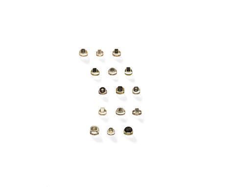Collection of mourning rings, late 18th - 19th centuryWith rotating black or white enamel dedications and illustrations, some