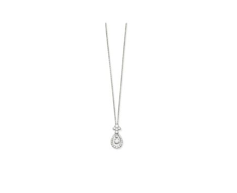 GRAFF: Diamond pendantSet with brilliant-cut diamonds, weighing 1.52 carats total, mounted in 18 carat white gold, signed Gra
