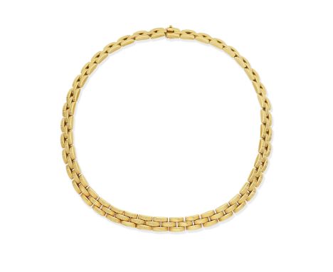 Cartier: 'Maillon Panthère' necklaceDesigned as a series of 18 carat yellow gold brick-links, signed Cartier, numbered, maker