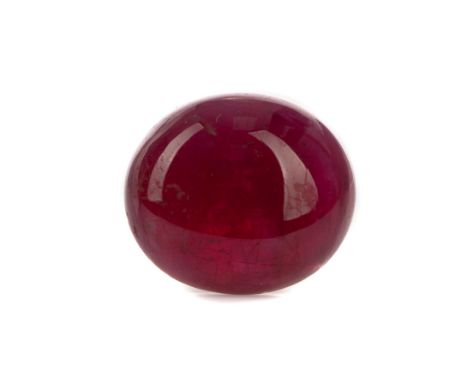 **CERTIFICATED UNMOUNTED RUBY, oval cabochon, weighing 11.95 carats, with accompanying GLI report number 2102112131426