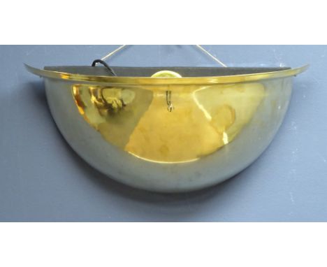 Brass Art Deco style half moon wall light, L42cm    Condition Report   Click here for further images, condition, auction time