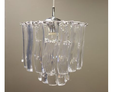 Contemporary clear glass chandelier with glass drops (a/f) and a another centre light fitting (2)    Condition Report   Click