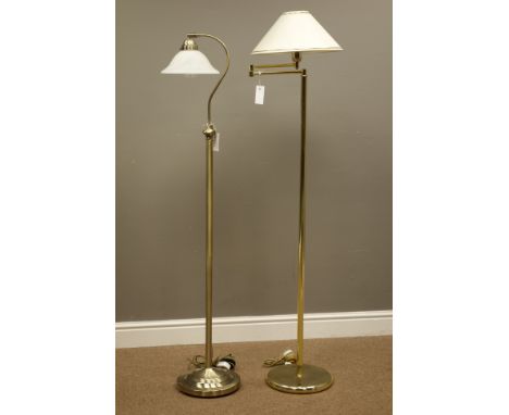 Two brass finish standard lamps (This item is PAT tested - 5 day warranty from date of sale)    Condition Report   Click here