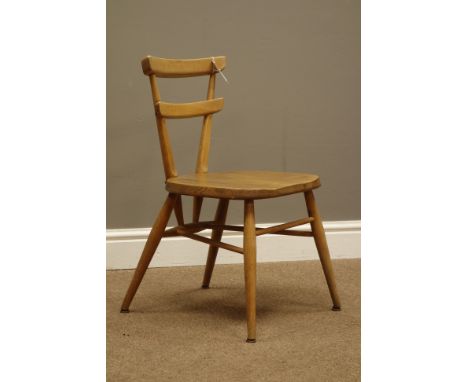 1950s Ercol 'Red Dot' light finish elm and beech stacking chair   Condition Report   Click here for further images, condition