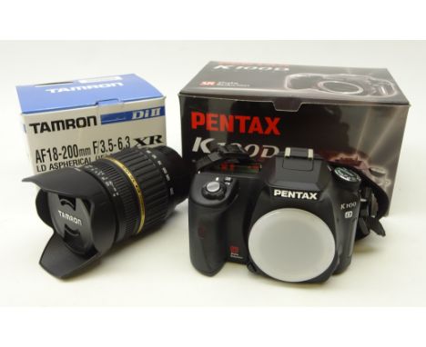 Pentax K100D digital SLR camera with a Tamron AF 18-200mm LD Aspherical lens , both as new in boxes    Condition Report   Cli