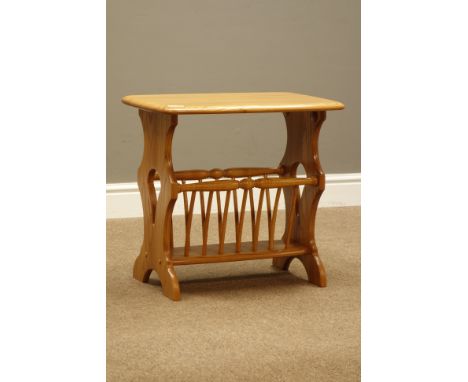 Ercol light finish beech and elm magazine rack, 55cm x 36cm, H50cm   Condition Report   Click here for further images, condit