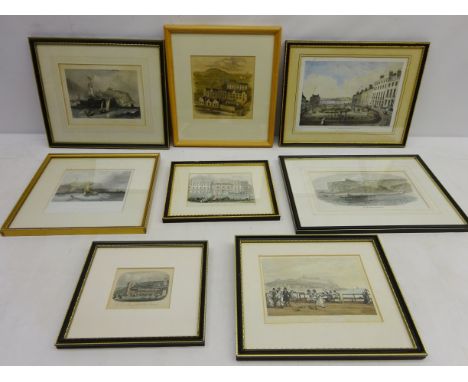 Scarborough Interest - eight 19th century engravings including 'Cliff and Terrace', printed by C. Hullmandel pub. C.R.Todd, S
