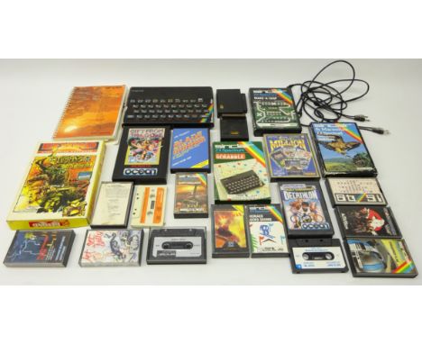 Sinclair ZX Spectrum console with games including; blade runner, scrabble, flight simulator etc   Condition Report   Click he