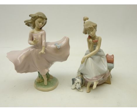 Two Lladro figurines; 'Joy of Life' No. 6412 and 'Chit Chat' No. 5466 (2)   Condition Report   Click here for further images,