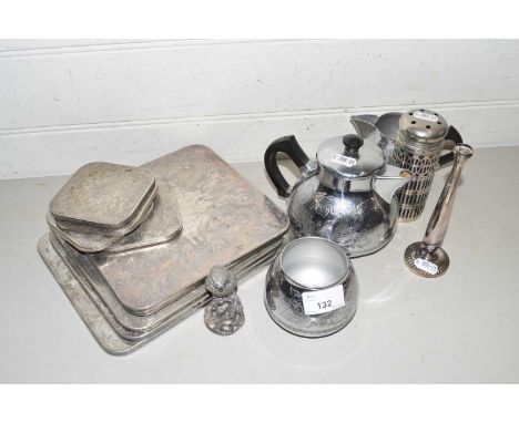 Mixed Lot: Silver plated tea wares, place mats and other items