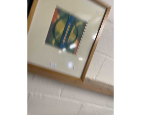 Amanda J Smith, Plump, coloured abstract print, framed and glazed