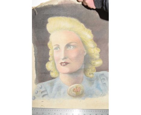 An early 20th Century school head and shoulders portrait of a lady, oil on canvas, unframed