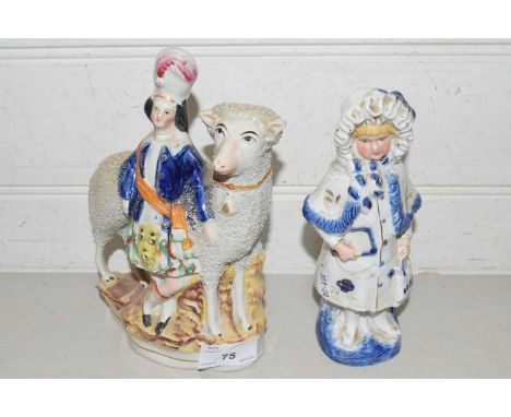 Staffordshire figure of a Scotsman plus a further Bisque figure