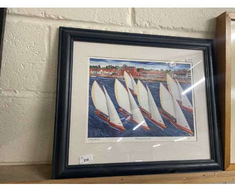 Brian Lewis, Sharpies II, coloured print, 295 of 850, framed and glazed