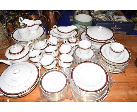 Quantity of Royal Worcester Mondrian tea and table wares together with a further small continental gilt decorated covered jar