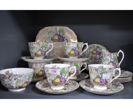 A Melba Crinoline lady pattern part tea service