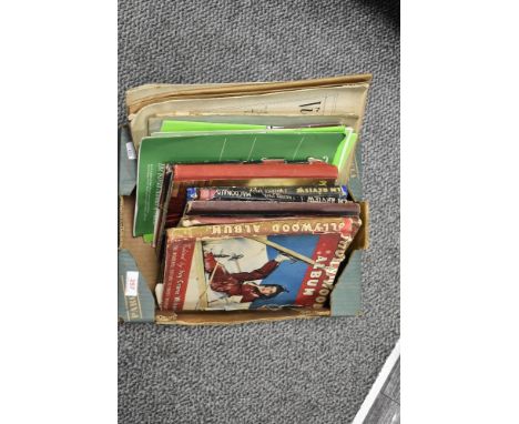 A selection of predominantly vintage ephemera, including Hollywood album and film review volumes, some exam music also to be 