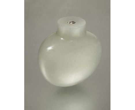 A pale celadon Jade snuff bottle no stopper H x 5.3cm L x 5cm W x 2.2cm&nbsp;
