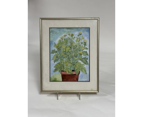 Property of the Late Countess Haig - Adrienne Haig, "Yellow Flowers", watercolour on paper, signed bottom right, artist label