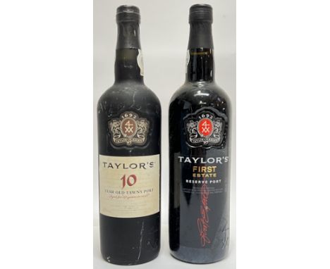 A bottle of Taylor's 10 year old Tawny Port together with a bottle of Taylor's First Estate Reserve Port