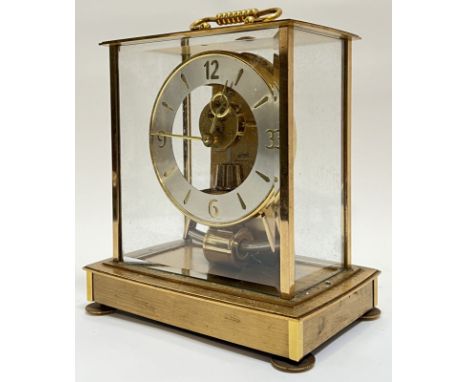 A 1960s Kundo Electronic mantle clock with Arabic numeral and baton indices (Atmos-style, h- 24cm, w- 20cm) (corrosion to bat
