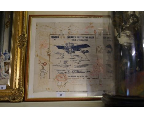 A souvenir silk hankerchief of Englands first flying league held at Doncaster