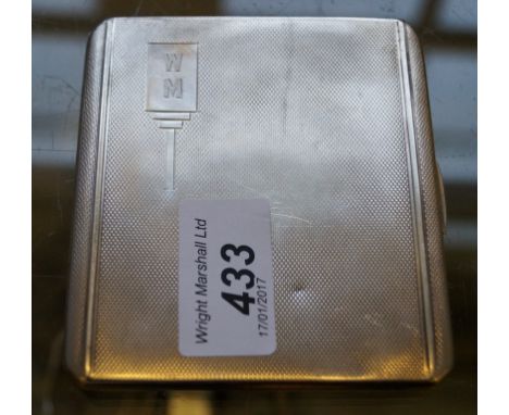 A Birmingham hallmarked silver engine turned rectangular cigarette case.