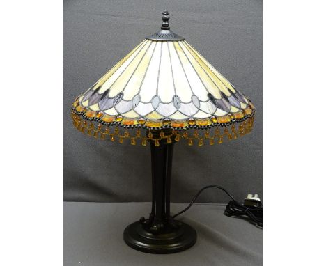 TIFFANY STYLE MODERN TABLE LAMP &amp; SHADE, 59cms approx H E/T