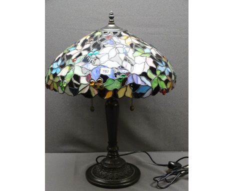 TIFFANY STYLE MODERN TABLE LAMP &amp; SHADE, 63cms approx H E/T