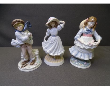 THREE COALPORT &amp; ROYAL WORCESTER FIGURINES - 'The Boy' No 6522 Limited Edition of 9500, 'Childhood Joys' No 1230 Limited 